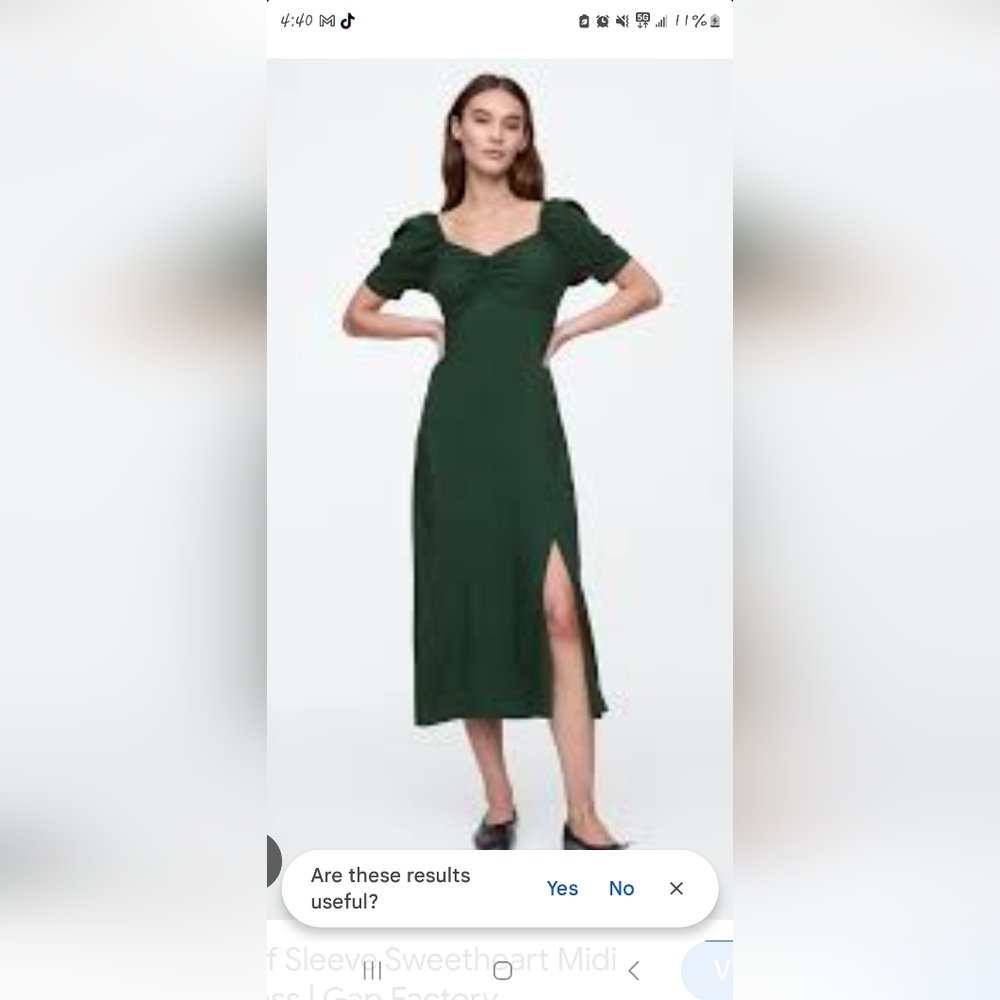 Gap Puff Sleeve Sweetheart Midi Dress Xl